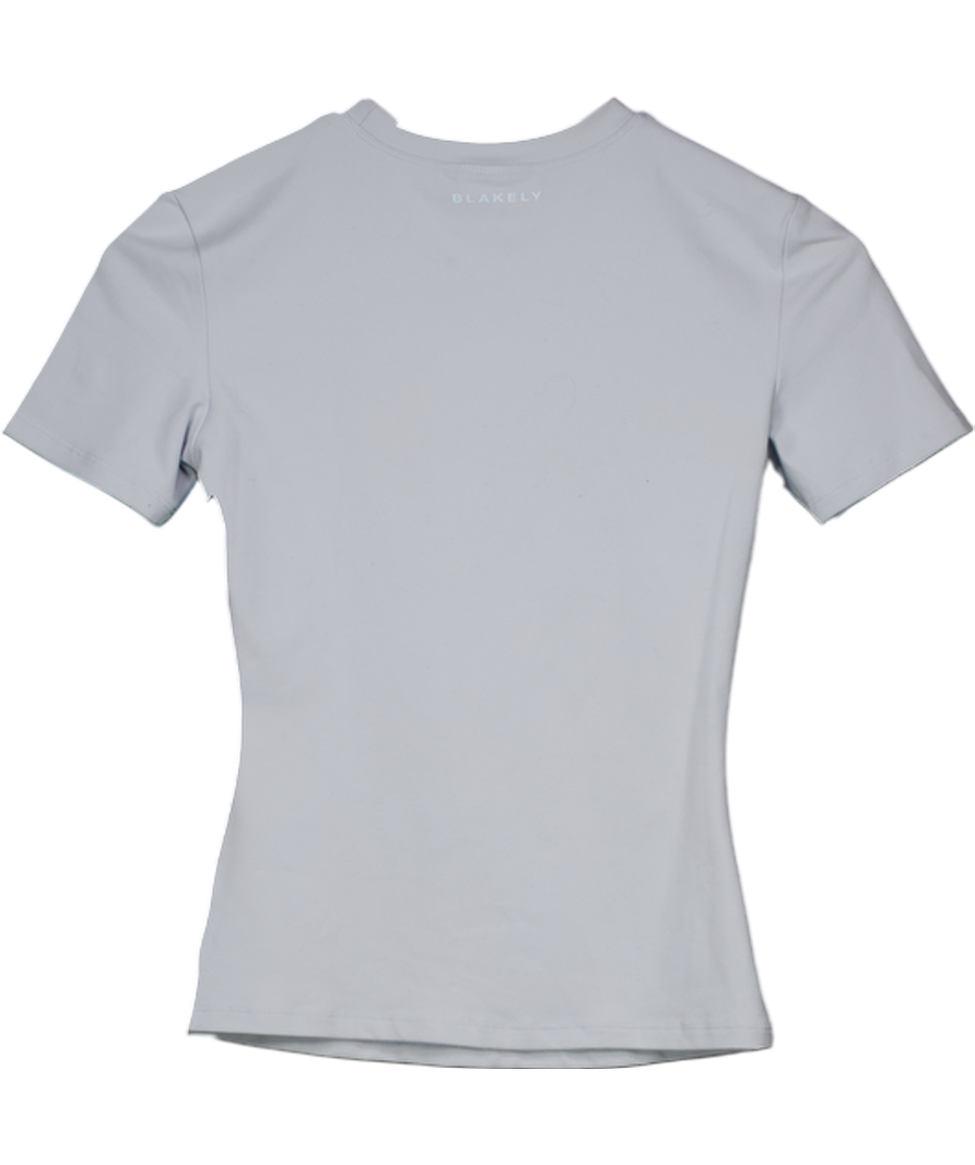 BLAKELY Pale Blue Fitted T-shirt UK S