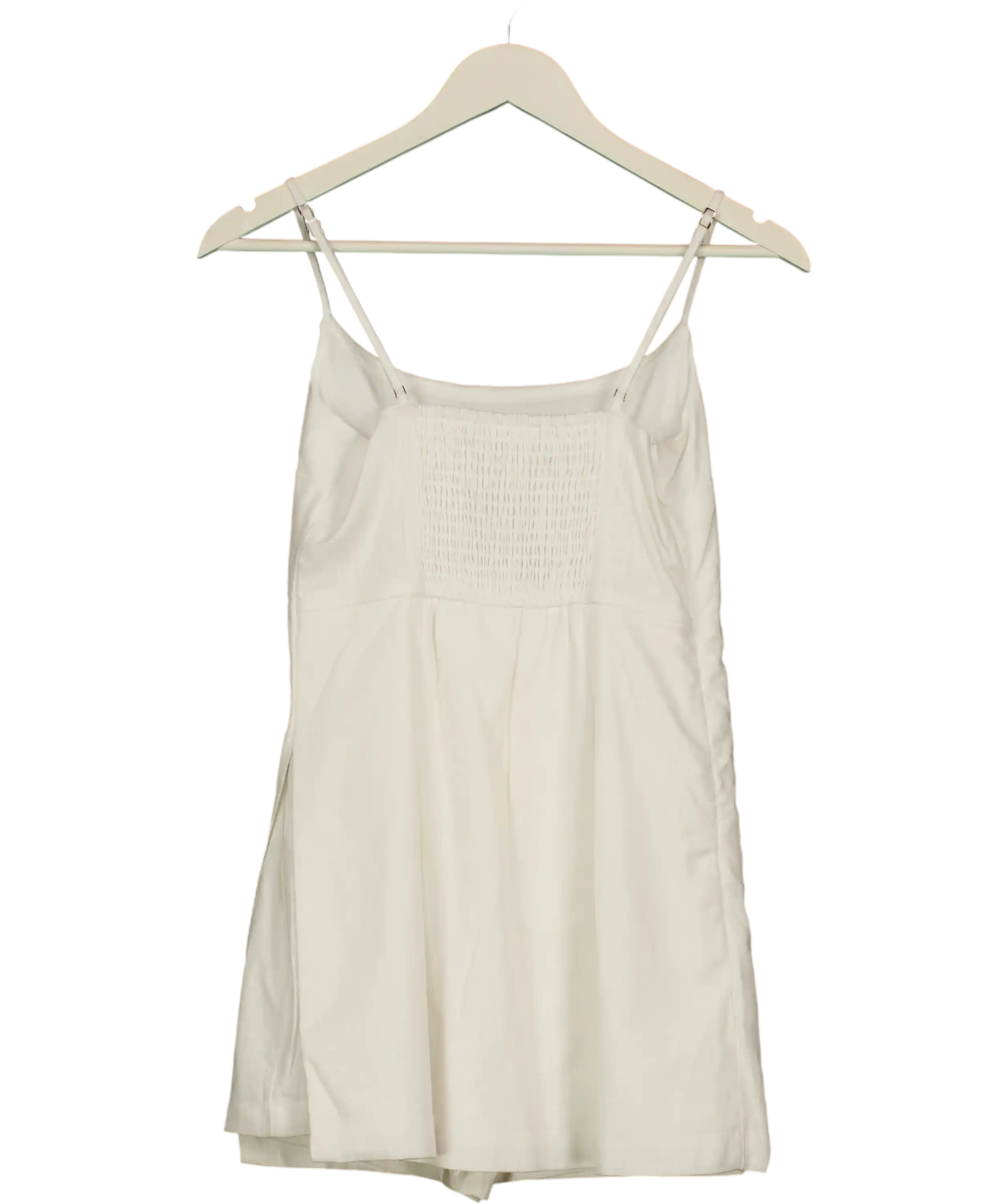 ABERCROMBIE & FITCH White Linen Blend Mini Romper Dress UK XS
