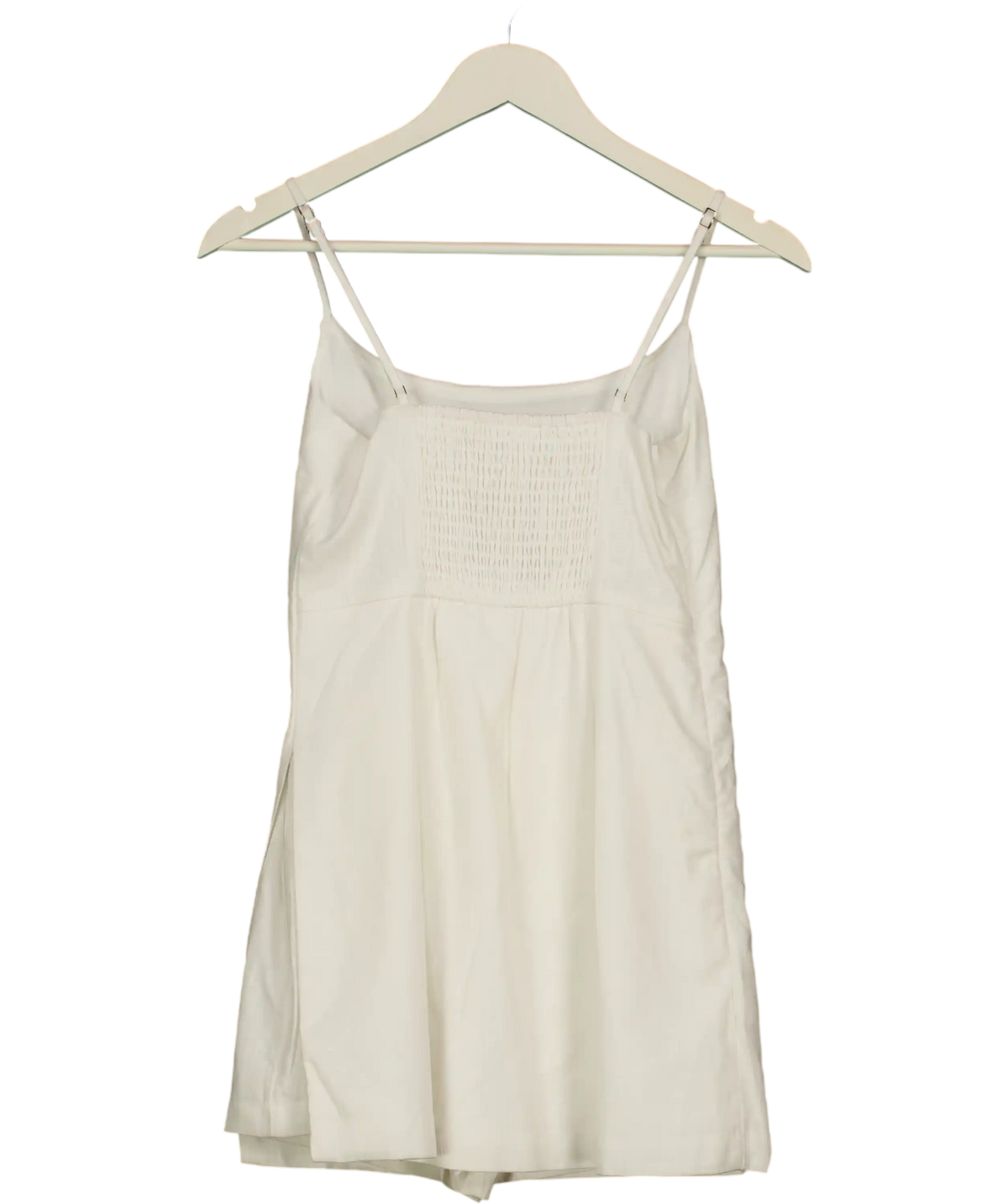 ABERCROMBIE & FITCH White Linen Blend Mini Romper Dress UK XS
