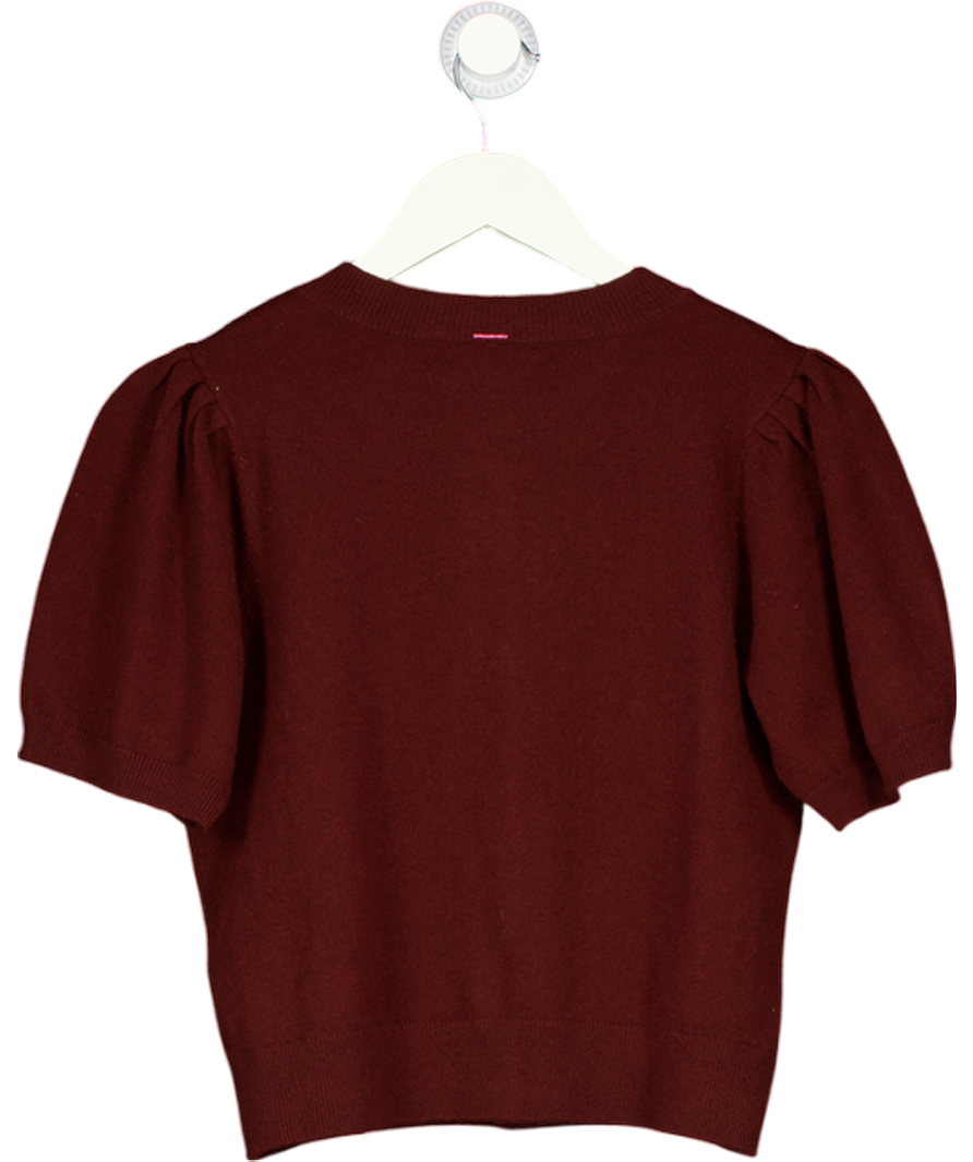 PALOME 100% Cashmere Burgundy Red Versailles Cashmere Top UK 10