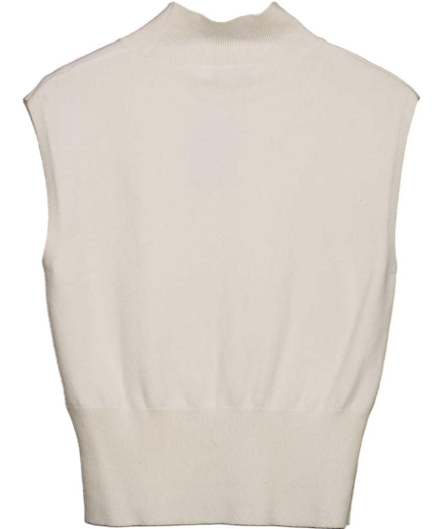 Mint Velvet Cream Cashmere / Wool Blend Sleeveless Turtleneck Jumper UK S