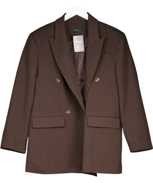 ASOS Brown Double Breasted Oversized Blazer UK S