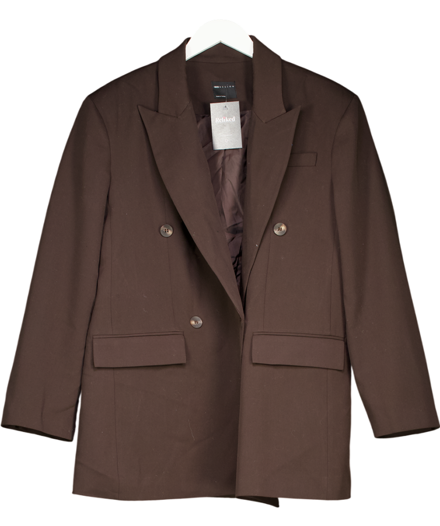 ASOS Brown Double Breasted Oversized Blazer UK S