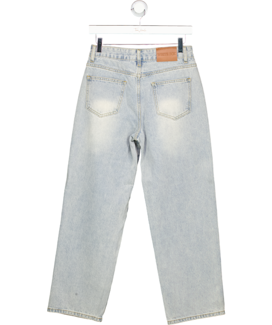 White Fox Blue Barrel Leg Jeans UK S