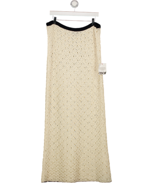 ASOS Cream Contrast Trim Crochet Bandeau Dress UK L