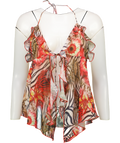 White Fox Multicoloured Flirty And Thriving Halter Top Savage Bloom UK M