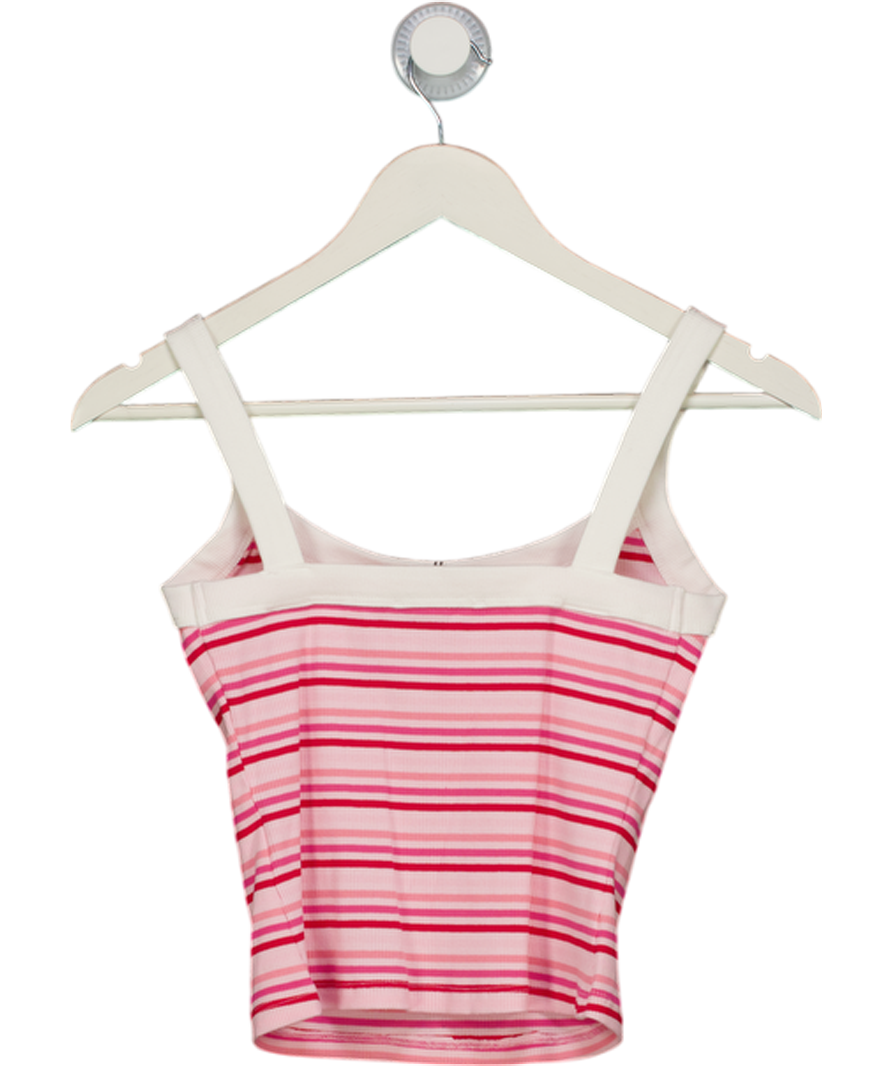 White Fox Electric Energy Tank Top Pink Stripe UK S