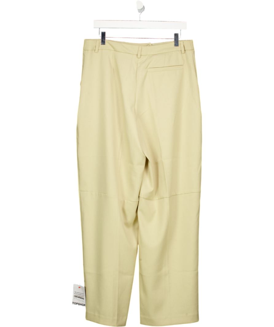 TOPSHOP Beige Seam Front Wide Straight Leg Trouser UK 14