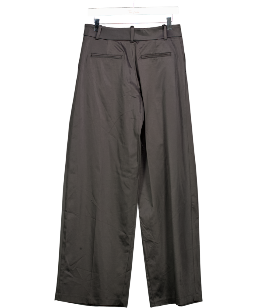 ZARA Black Zw Collection Satin Trousers With Darts UK XS