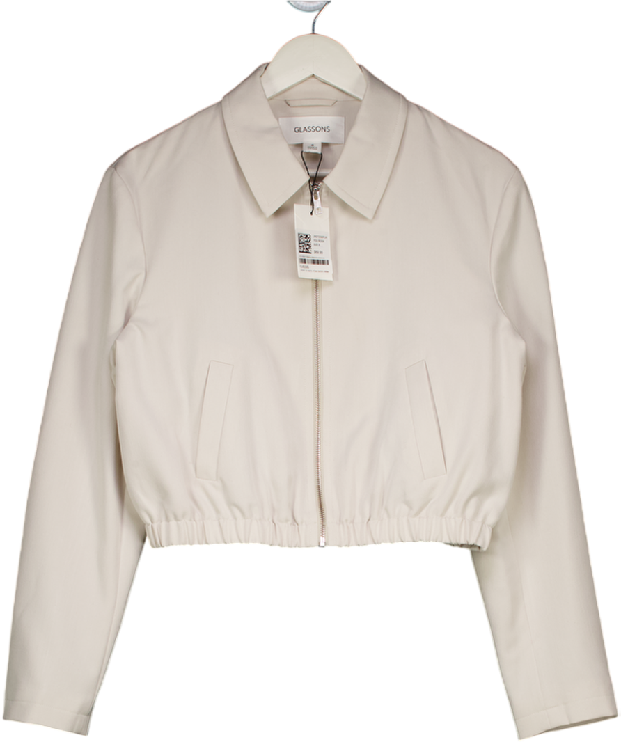 Glassons Cream Cropped Puffer Vest UK 8