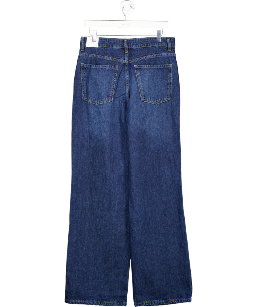 MANGO Blue Danila High-waisted Wide-leg Jeans UK 12