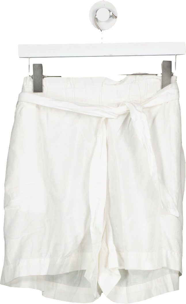 MANGO White Cotton Linen Shorts BNWT UK XXL