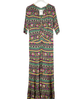 Ba&sh Multicoloured V-neck Tribal Print Maxi Dress UK 10