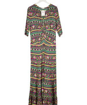 Ba&sh Multicoloured V-neck Tribal Print Maxi Dress UK 10