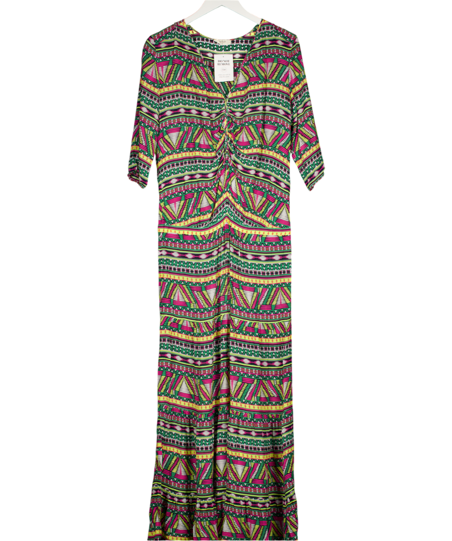 Ba&sh Multicoloured V-neck Tribal Print Maxi Dress UK 10