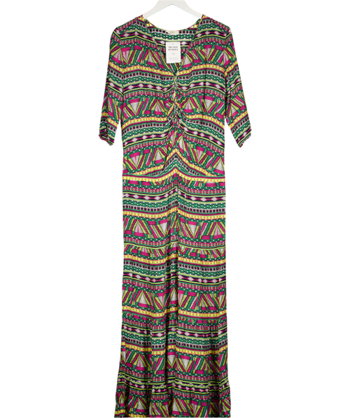 Ba&sh Multicoloured V-neck Tribal Print Maxi Dress UK 10