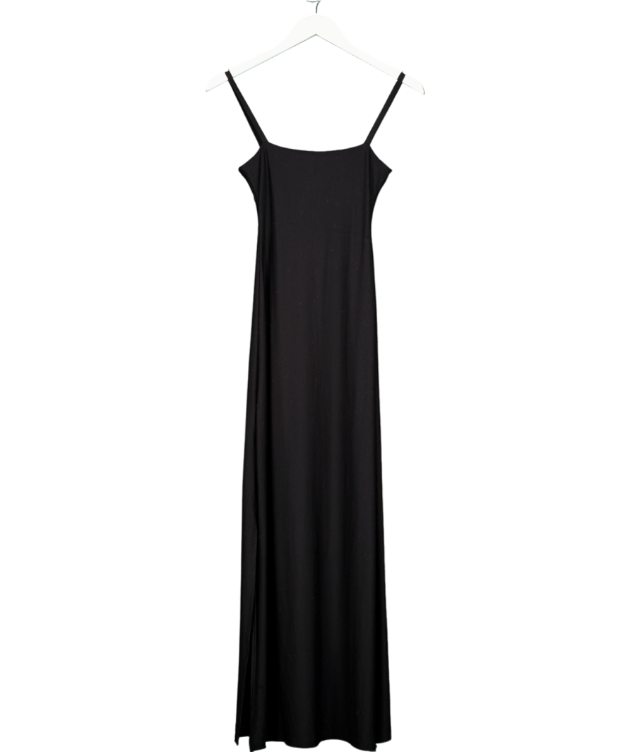 KLAYD Black Fits Everybody Strappy Square Double Layer Jersey Dress UK S