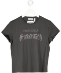 WEEKDAY Black Lady Gaga Baby Tee UK L