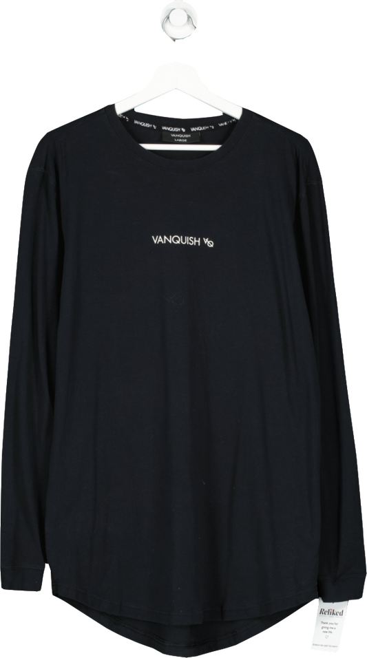 Vanquish Black Essential Long Sleeve T Shirt UK L