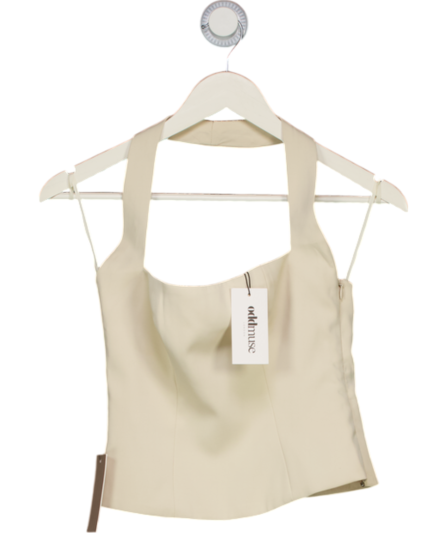 Oddmuse Cream Halter Top - Oat UK XS