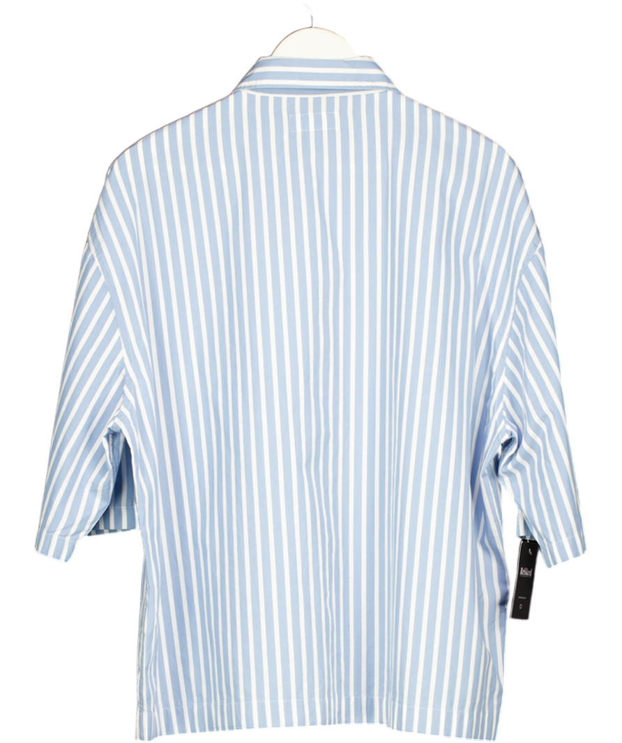 ZARA Blue Striped Boxy Fit Shirt UK M