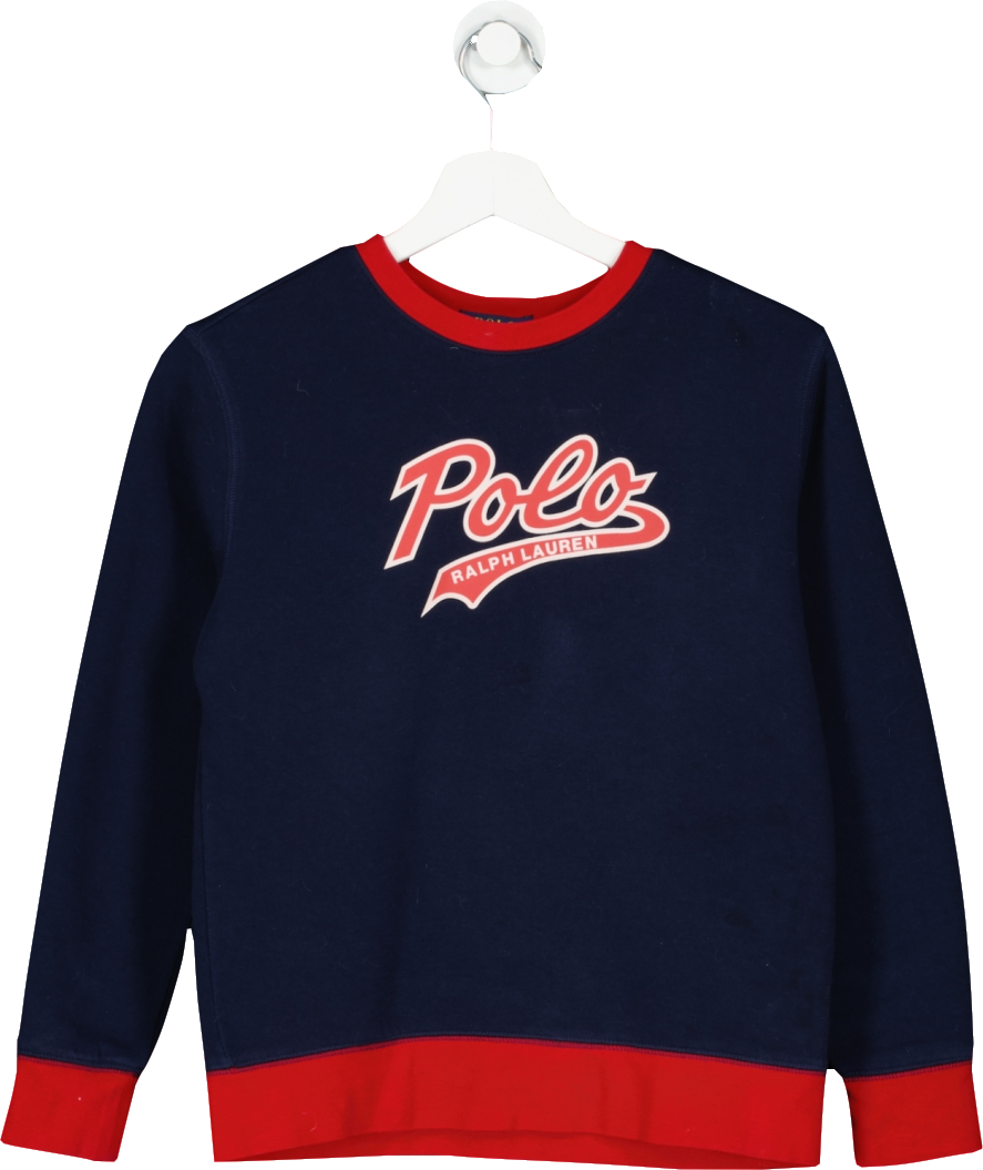 Polo Ralph Lauren Blue Polo Logo Crew Neck Sweater 10 Years