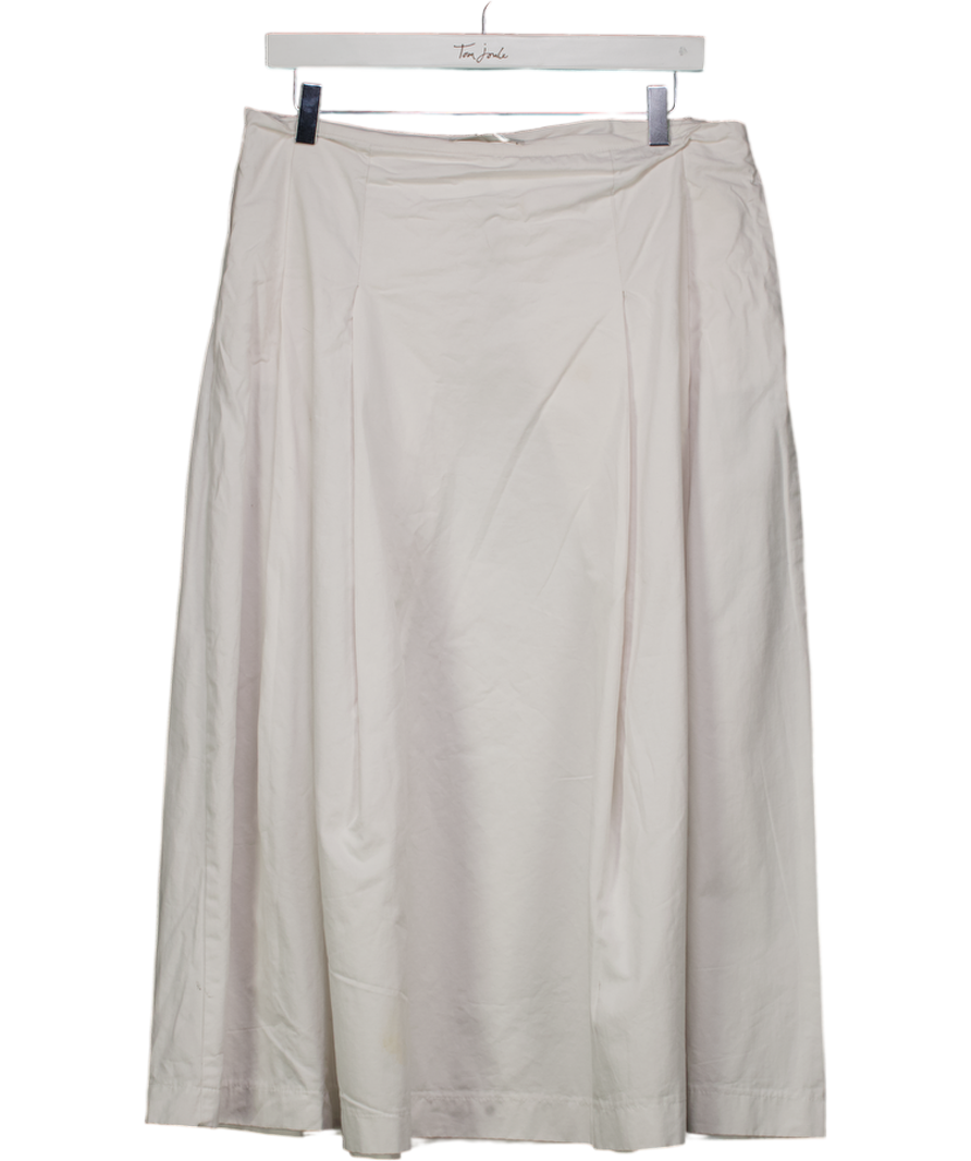 ZARA White Pleated Midi Skirt UK L