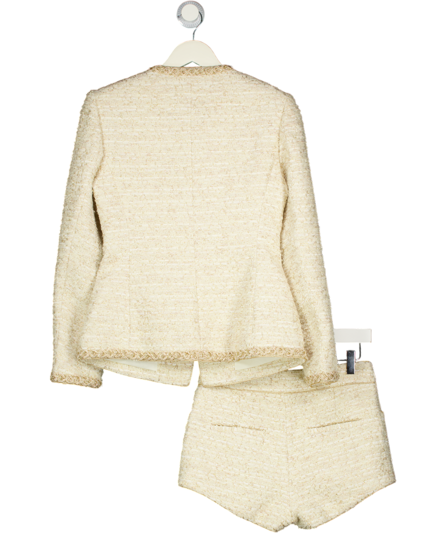 NANA JACQUELINE 2-piece Cream Tweed Evelyn Jacket And Shorts Set UK S