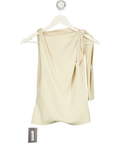 KHY Cream Sueded Stretch Knotted Top UK L