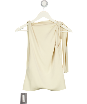 KHY Cream Sueded Stretch Knotted Top UK L