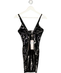 Oh Polly Vinyl Mini Dress In Black UK 4