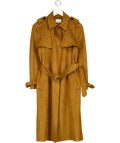 WAREHOUSE Brown Faux Suede Trench Coat UK 6