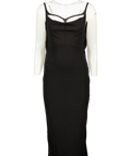 MUGLER Black Crepe Maxi Dress Fr 36 UK 8