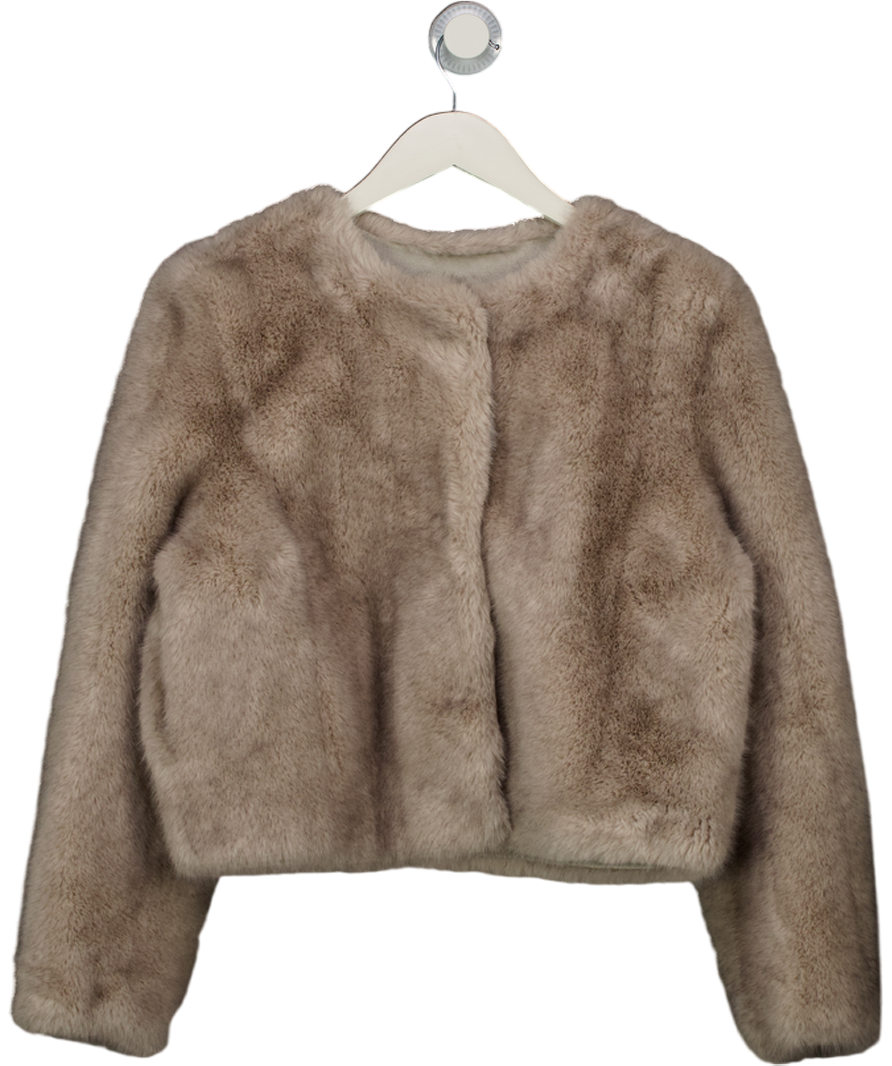 MARCELA LONDON Beige Soft Faux Mink Jacket UK M