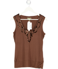 Ted Baker Brown Silk Sleeveless Sequin Top UK 14