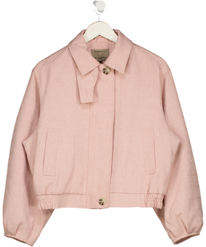 RIVER ISLAND Pink Funnel Neck Bubble Hem Bomber Jacket UK 6