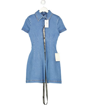 ODDMUSE Blue Cotton Mix Denim Collared Mini Dress UK S
