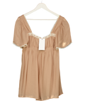 ZARA Nude Pink Contrast Lace Dress UK XS