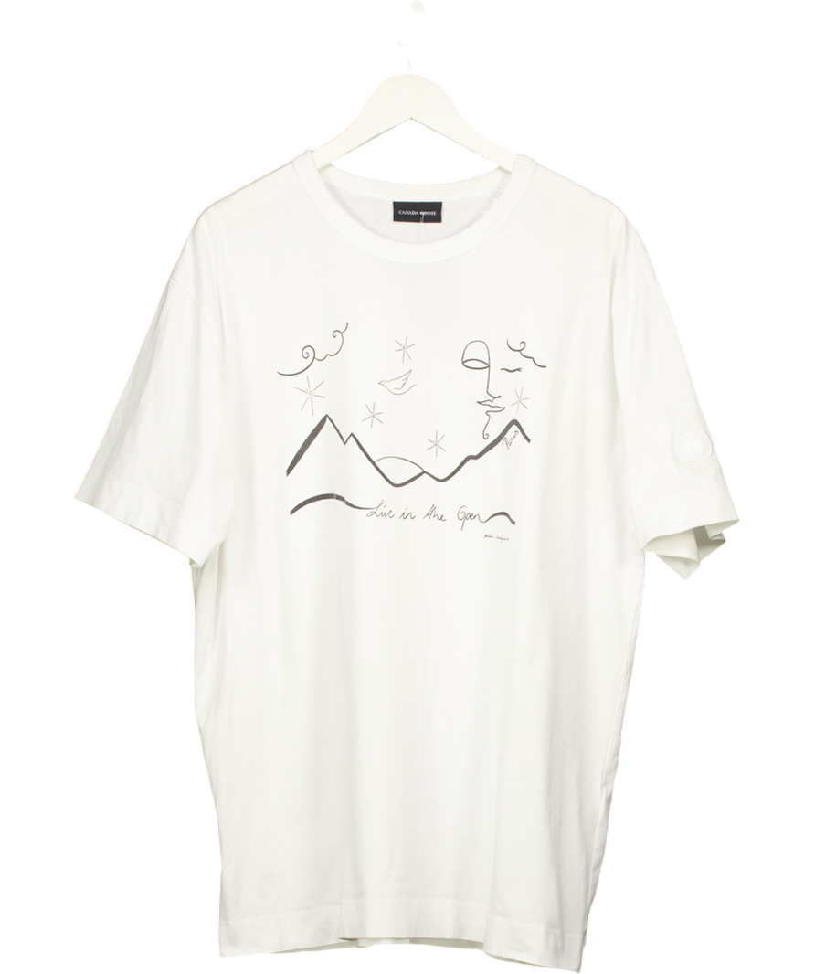 CANADA GOOSE White "live In The Open" T-shirt UK L