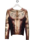 Lucas Stowe Beige Tattoo Top UK M