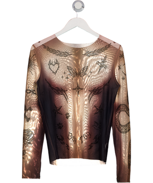 Lucas Stowe Beige Tattoo Top UK M
