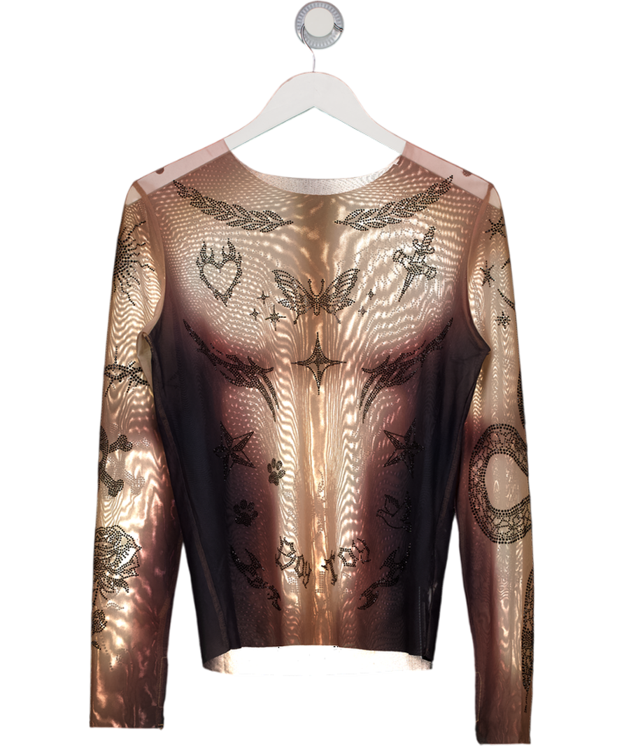Lucas Stowe Beige Tattoo Top UK M