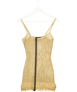 White Fox Metallic Keeping Me Awake Knit Mini Dress UK XS