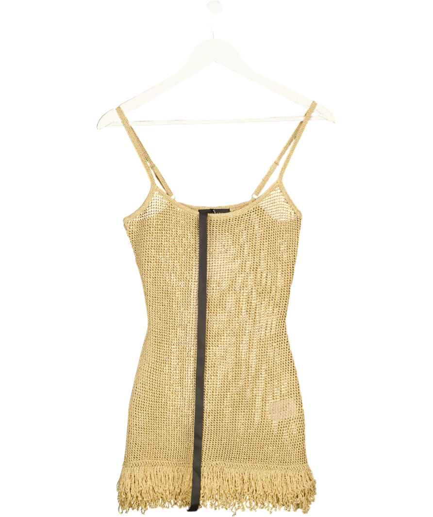 White Fox Metallic Keeping Me Awake Knit Mini Dress UK XS