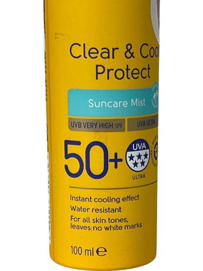 Boots Soltan Clear & Cool Protect Sunscreen Mist SPF 50+ Yellow 100ml