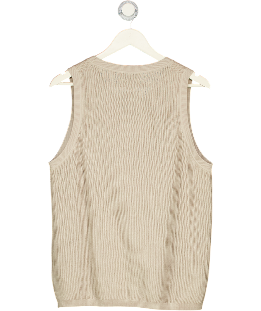 COS Beige Knitted Crewneck Relaxed Fit Vest UK M