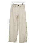 ME + EM Cream Extreme Tapered Jean Striped Italian Cotton Stretch W25