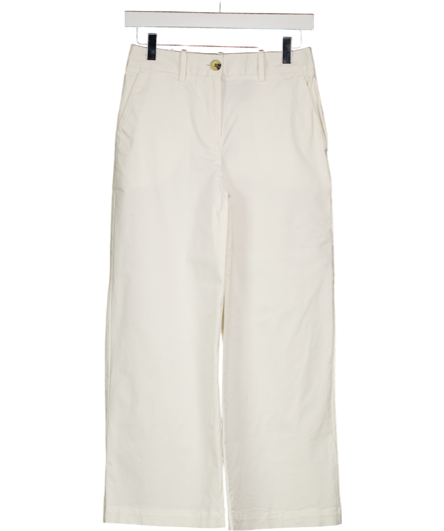 HOBBS Ivory White cropped Wide Leg Trouser UK 6