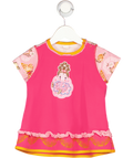 OILILLY Pink Dolly Print Short Sleeve Dress 6-9 Months