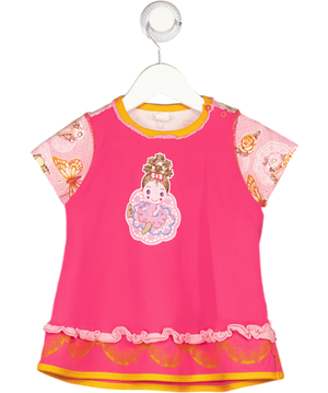 OILILLY Pink Dolly Print Short Sleeve Dress 6-9 Months
